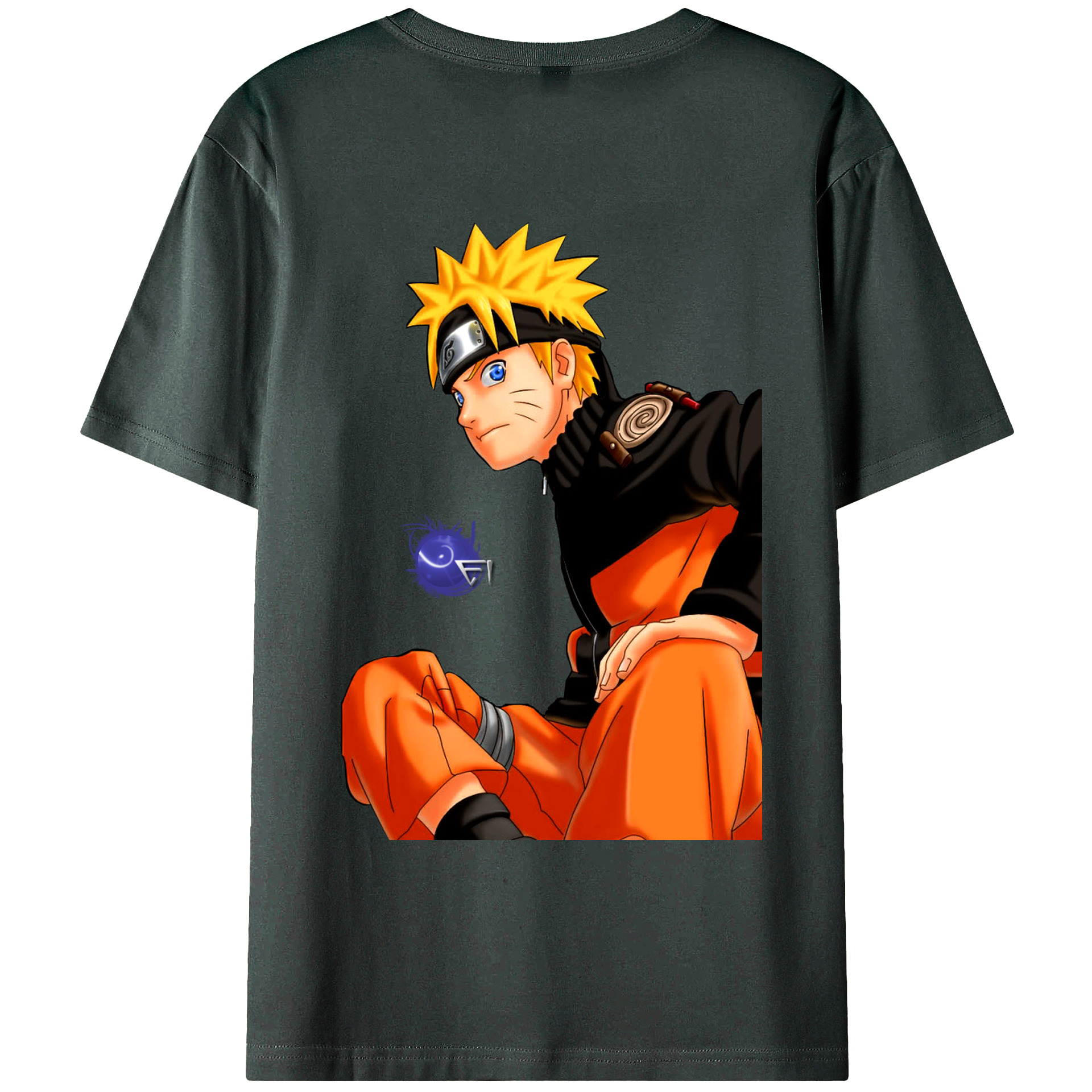 （画像用） NARUTO -ナルト- うずまき ナルト Uzumaki Naruto 綿100％ メンズ半袖Tシャツ（バックプリント） 通気性